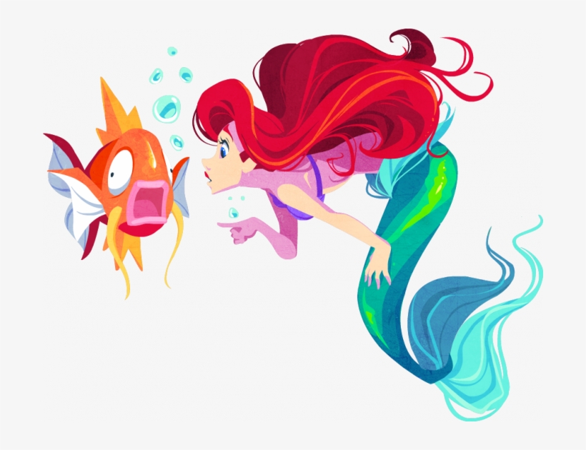 Ariel And Magikarp - Disney Pokemon, transparent png