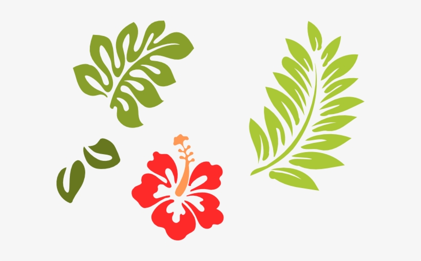 Clipart Leaves Luau Leaves - Hibiscus Clip Art, transparent png