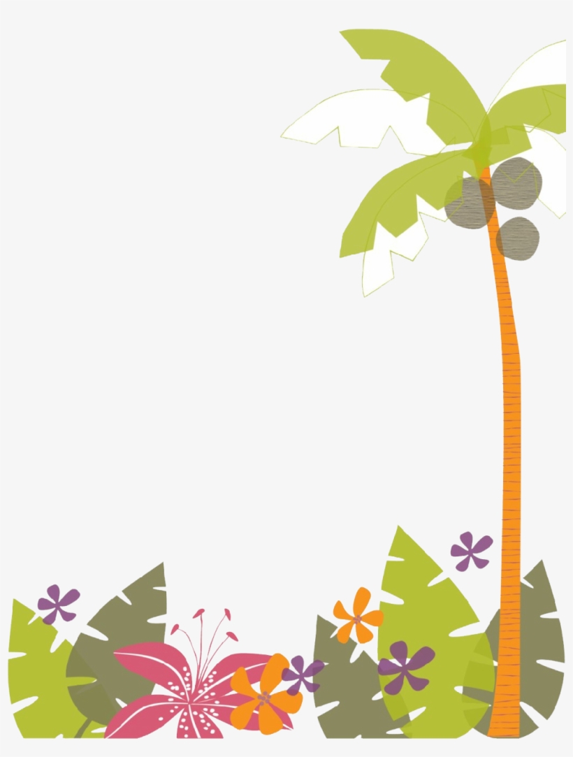 Hawaiian Frame Png Black And White - Hawaiian Party Png, transparent png