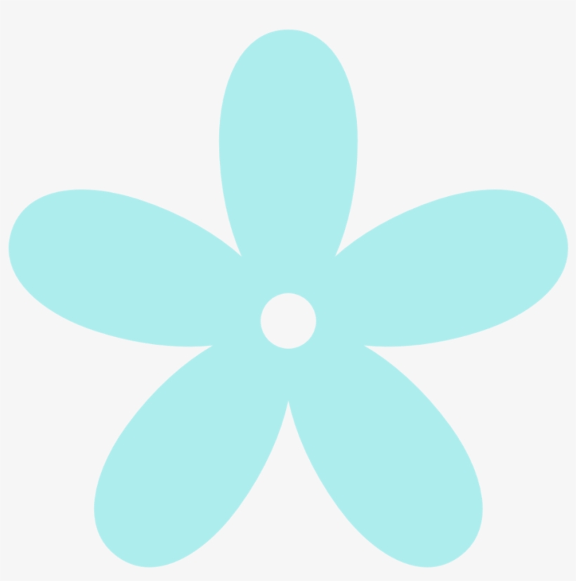 Turquoise - Light Blue Flowers Clipart, transparent png