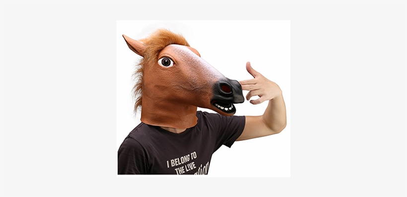 Horse Mask Png - Natural Latex Novelty Halloween Costume Party Cosplay, transparent png