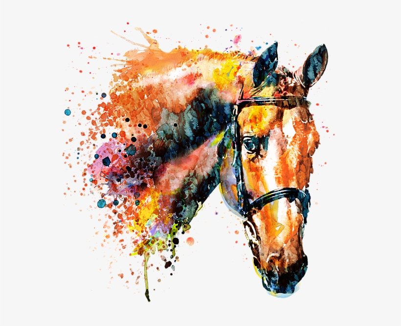 Bleed Area May Not Be Visible - Tete De Cheval Aquarelle, transparent png