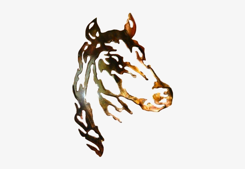 Stunning Hand Made Plasma Cut Steel Horse Head Copper/bronze Plasma