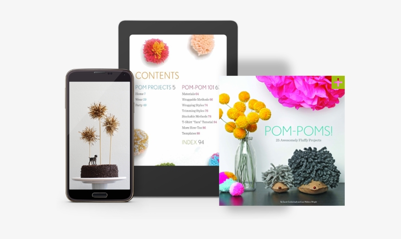 Cover For Pom-poms - Pom-poms!: 25 Awesomely Fluffy Projects [book], transparent png