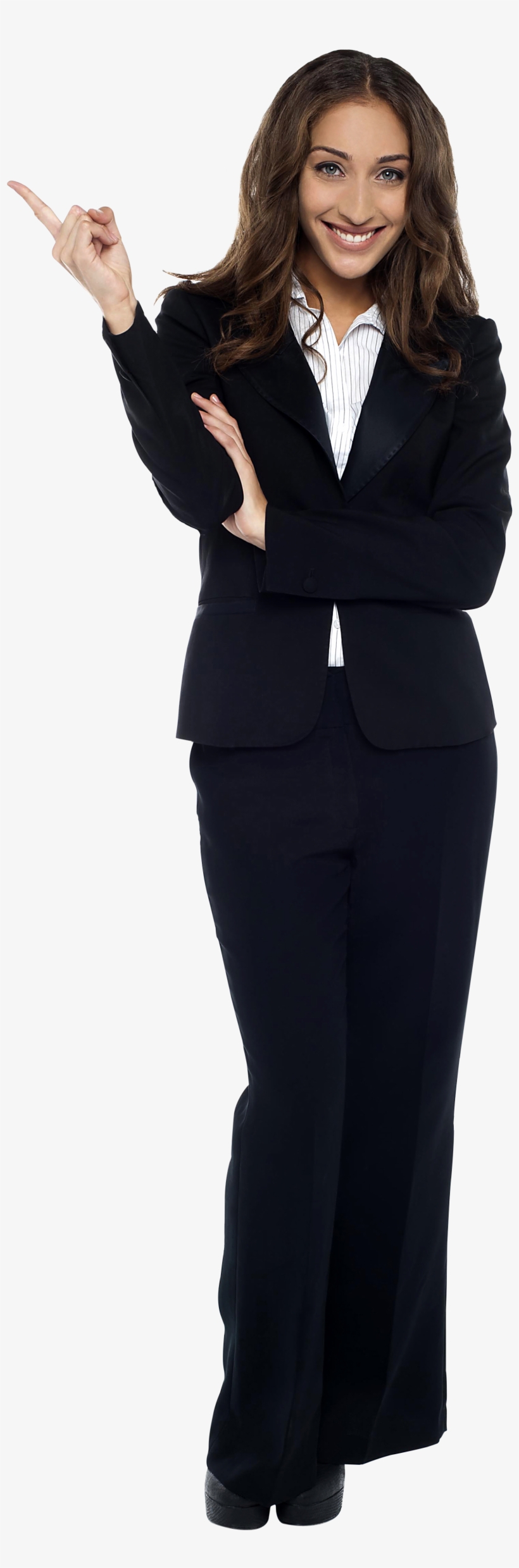 Girl Pointing Left Png Image - Business Woman Png, transparent png