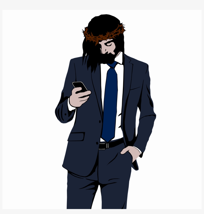 Wall St Jesus - Necktie, transparent png
