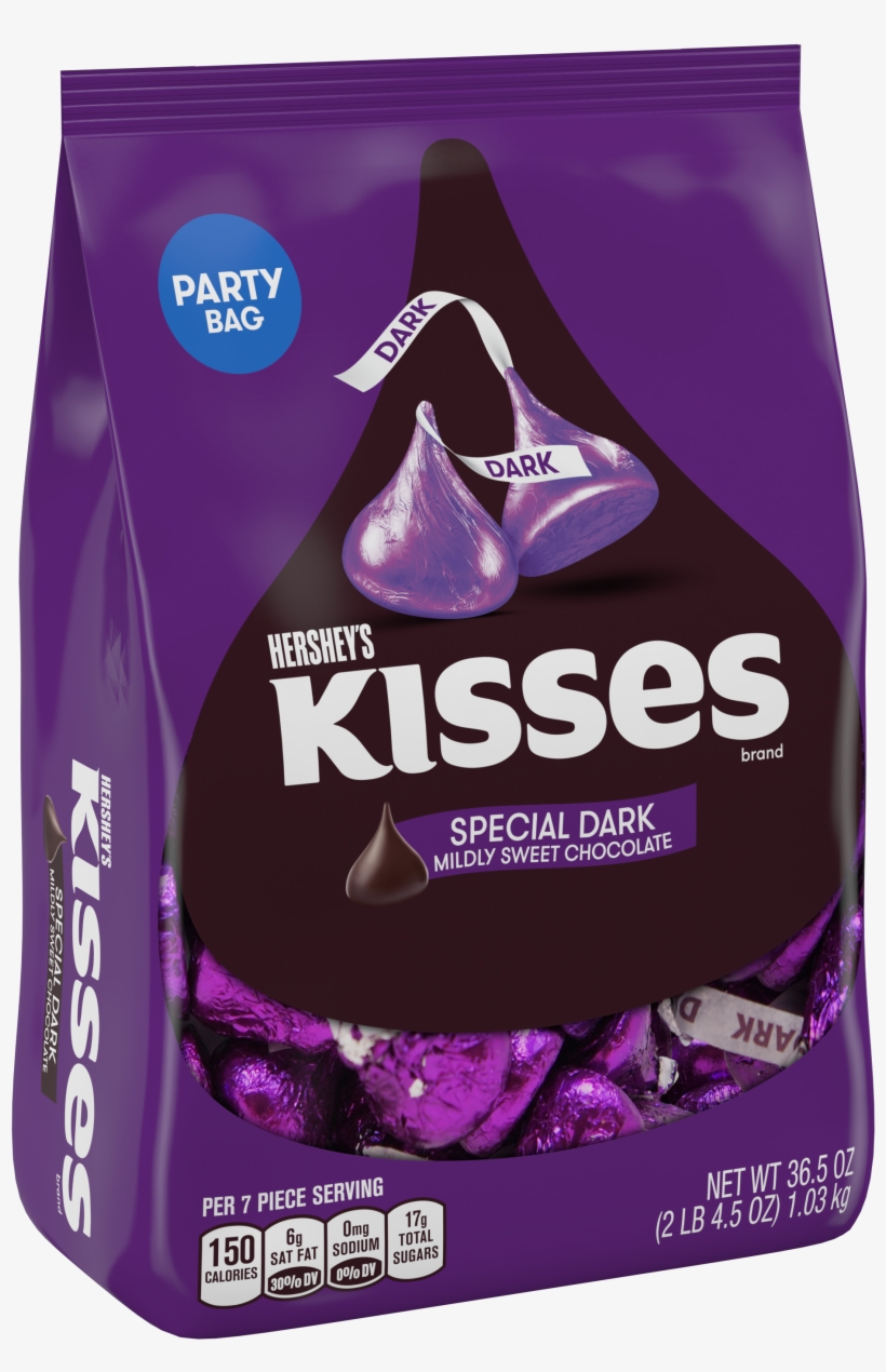 Kisses, Special Dark Mildly Sweet Chocolate Candy, - Kisses Dark, transparent png