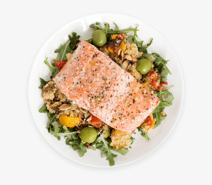 Fully Cooked Meal With Healthy Salmon - Salmon, transparent png