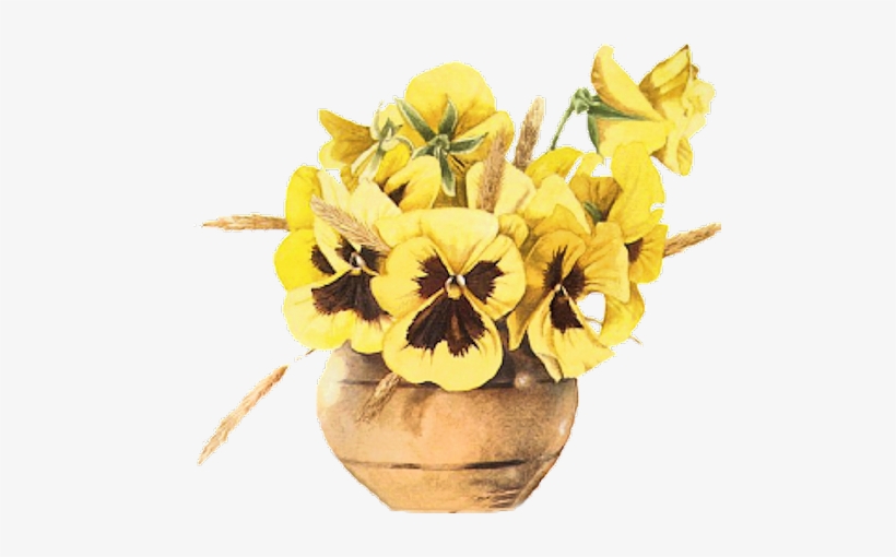 09 21 2016 Yellow Pansies In Round Brass Toned Bowl - Watercolor Painting, transparent png