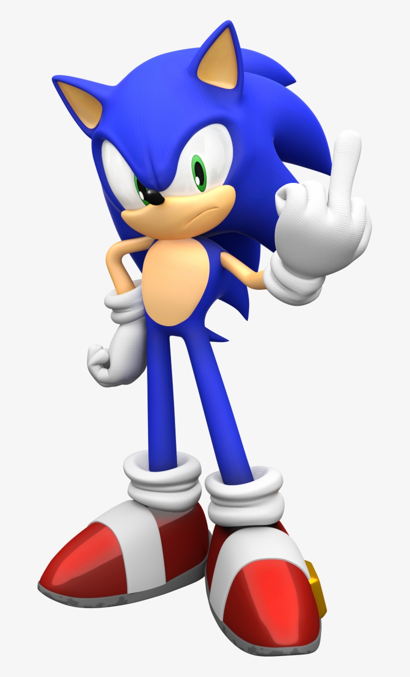 Sonic The Hedgehog Middle Finger By Mintenndo-d6js088 - Sonic Doing The Middle Finger, transparent png