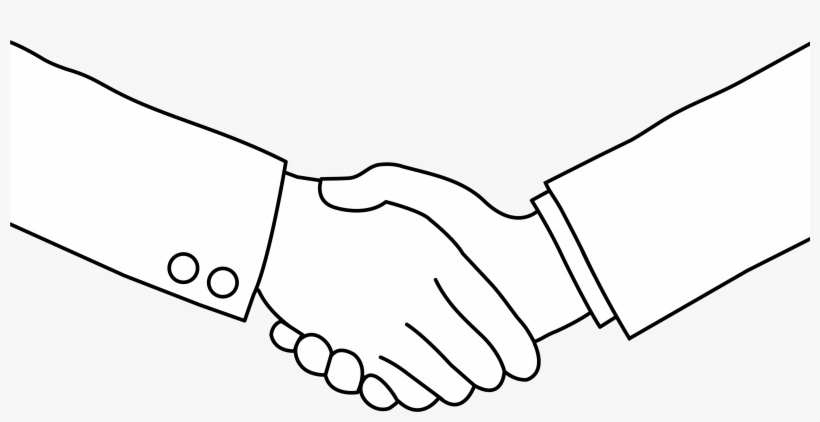 Black White Handshake Clipart - No Hand Shake Clipart, transparent png