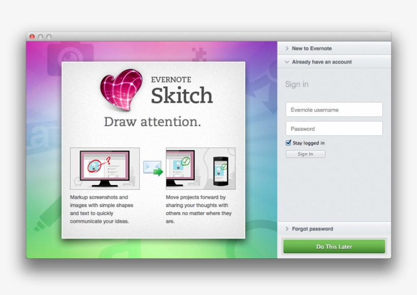 Skitch 2 Log-in, transparent png