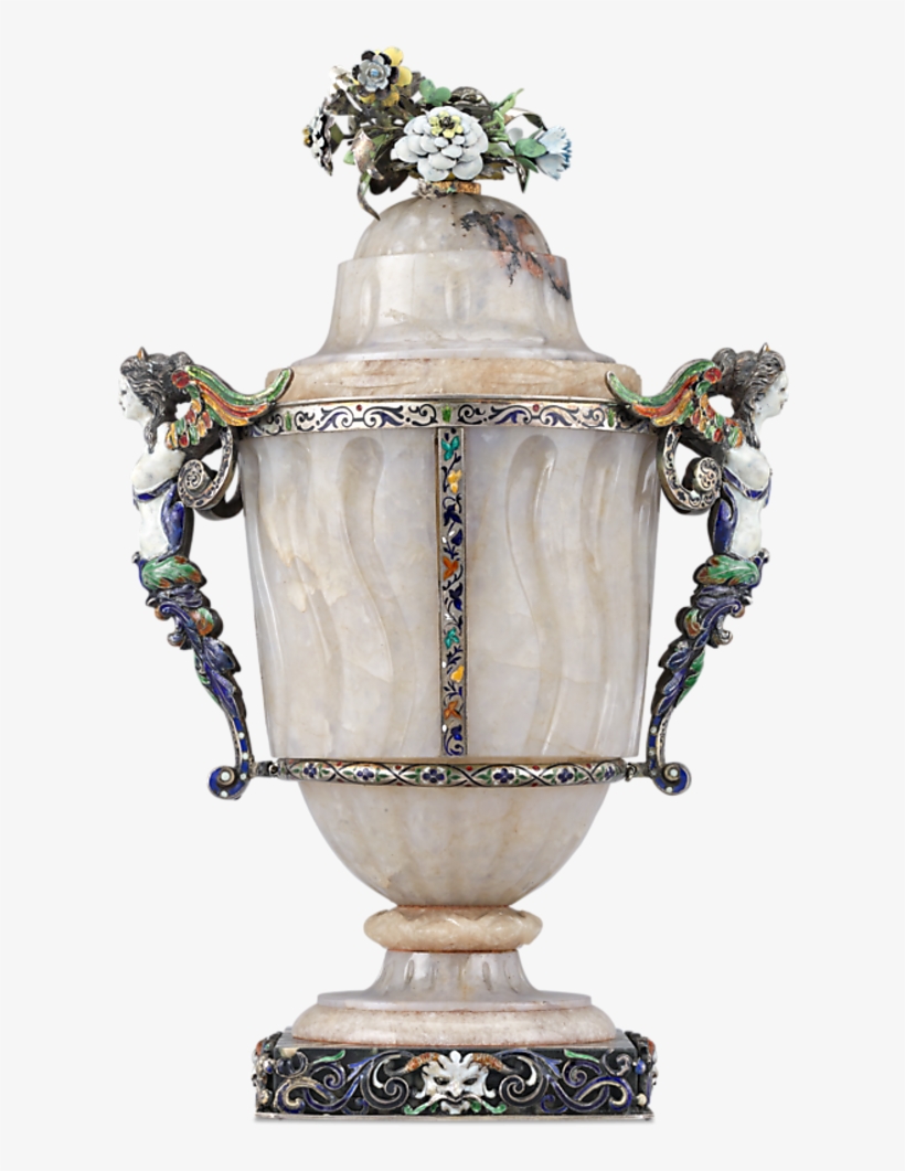 Viennese Agate And Enamel Covered Urn, transparent png
