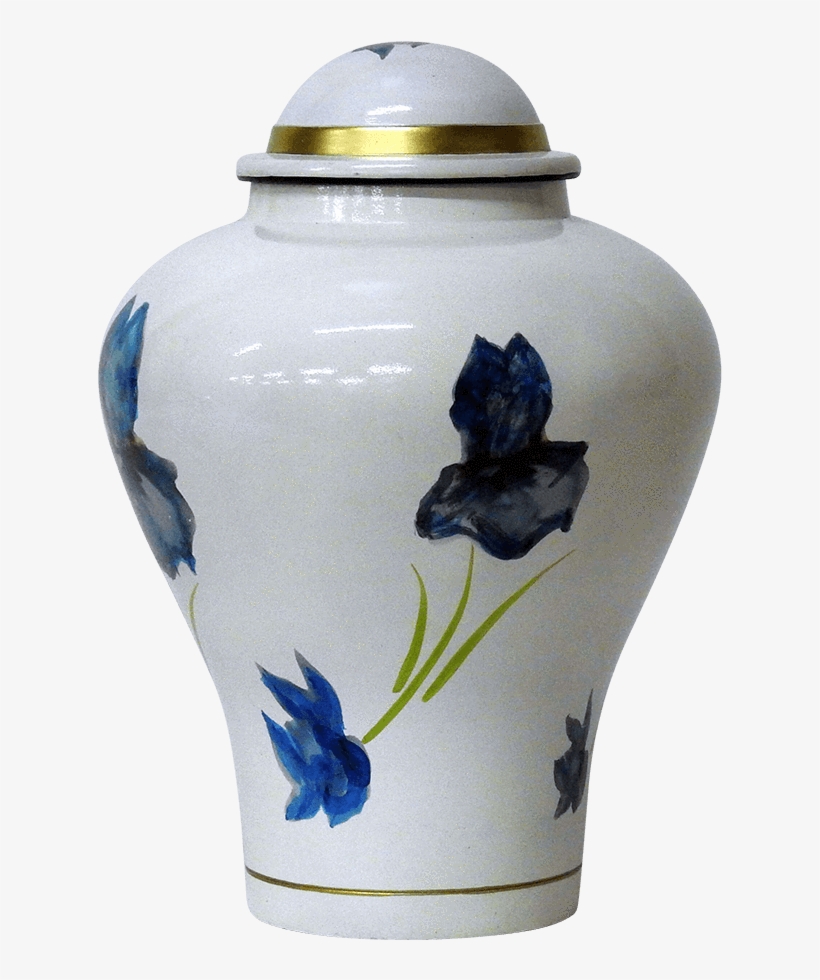 Morning Glory White Cremation Urn, transparent png