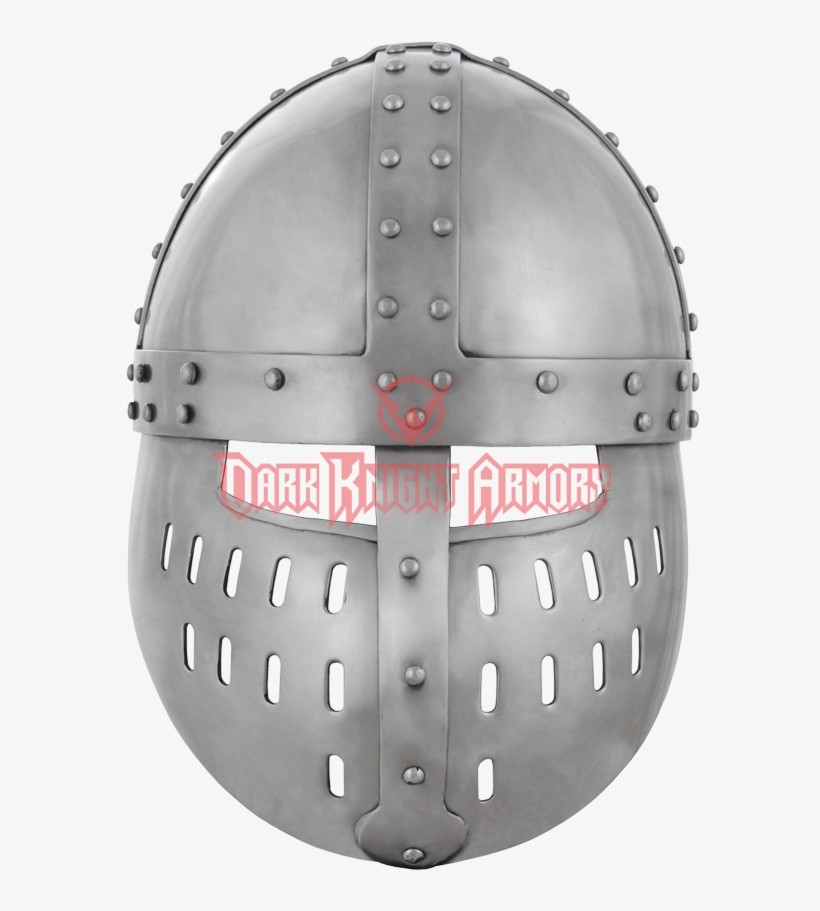 Crusader Spangenhelm With Face Guard, transparent png
