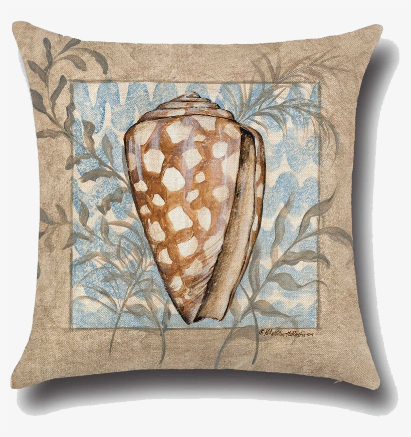 Nautical Seashell Salt Life Beach Ocean Pillow Case, transparent png