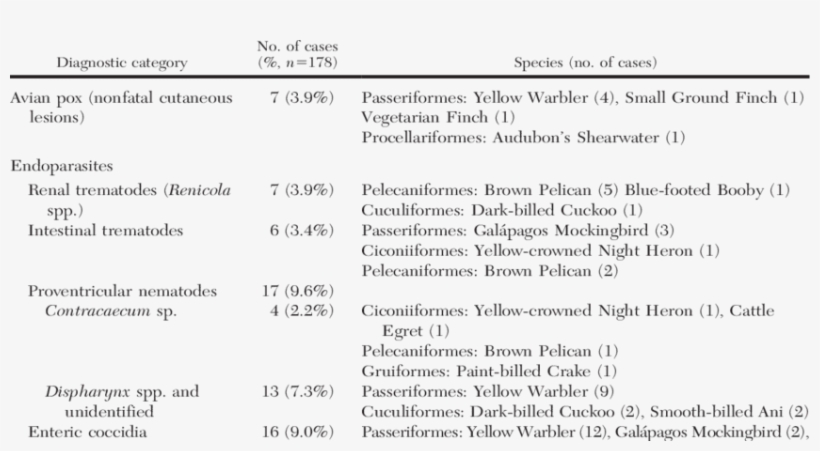 Incidental Findings In Wild Bird Necropsy Cases Submitted, transparent png