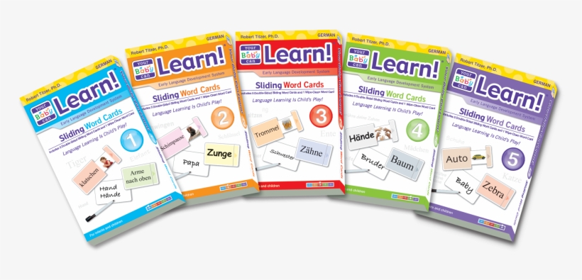 German Sliding Word Cards, transparent png