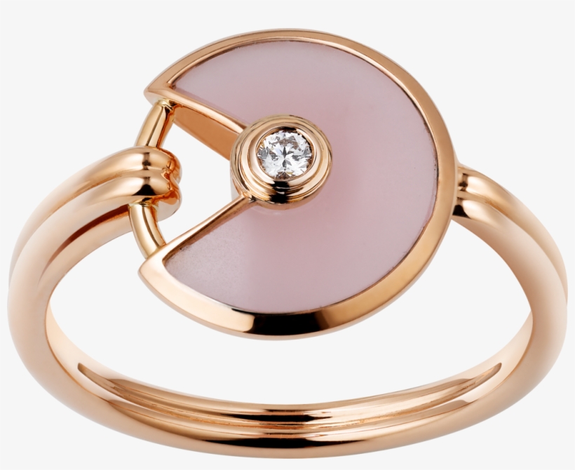 Amulette De Cartier Ring, Xs Modelpink Gold, Pink Opal,, transparent png