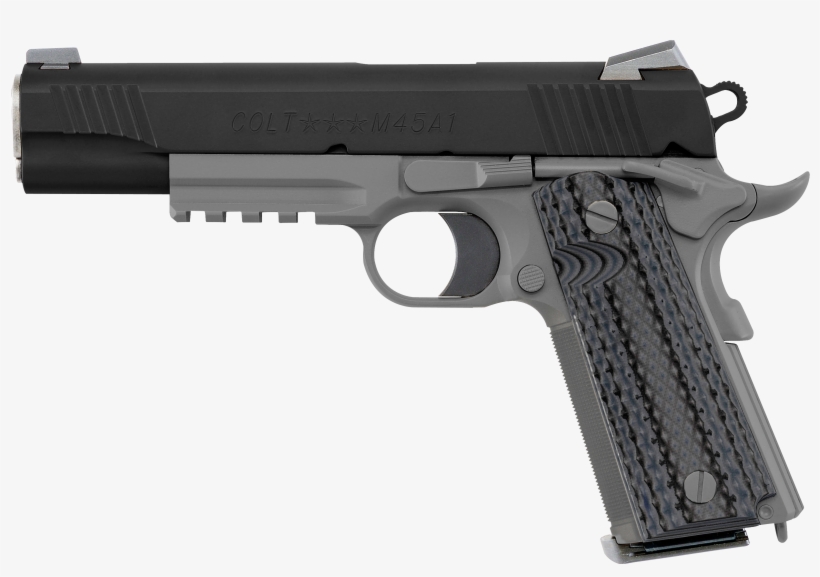 Colt Mfg O1070cqb 1911 Single 45 Acp 5″ 8 1 Black/gray, transparent png