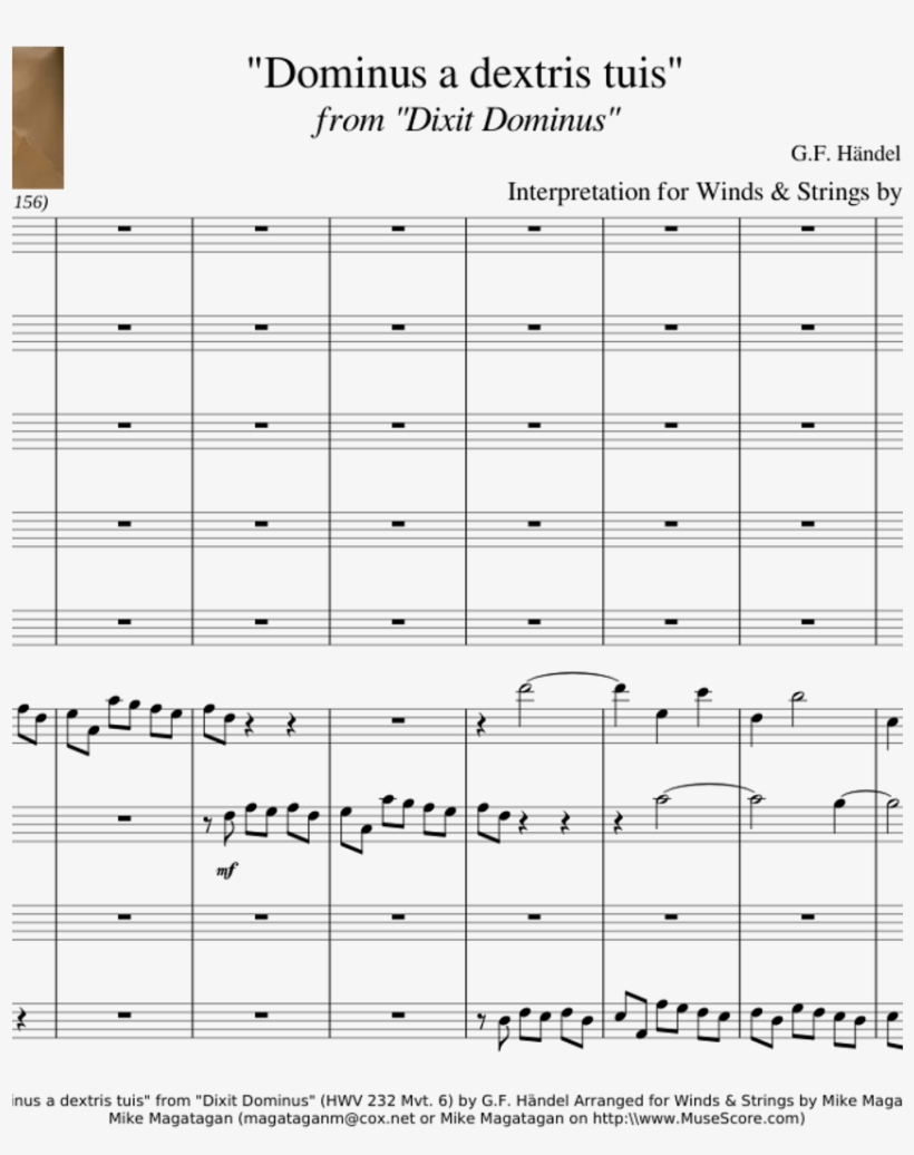 "dominus A Dextris Tuis" From "dixit Dominus" For Winds, transparent png