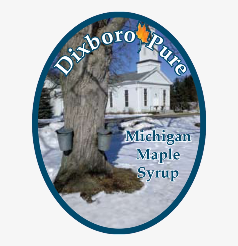 Dixboro Pure Michigan Maple Syrup Label, transparent png