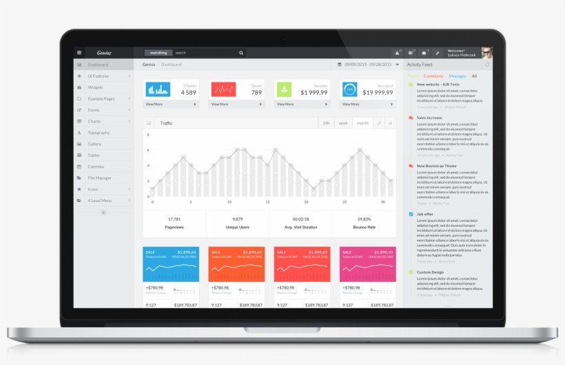 Genius Bootstrap Admin Template, transparent png