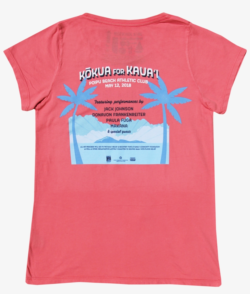 Women's Coral Kaua'i Flood Benefit Tee, transparent png