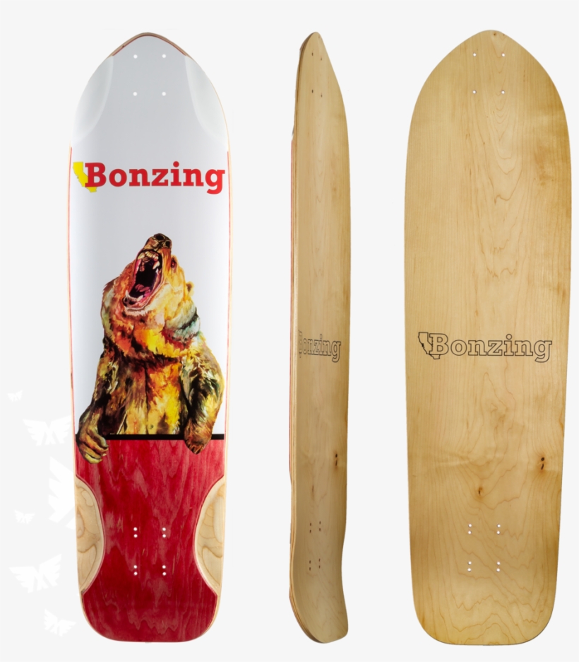 Bonzing Grizzly Longboard Skateboard Deck, transparent png