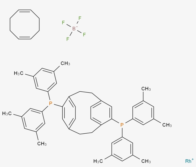 [rh Cod Xyl Phanephos]bf4 Molecular Structure Cas 880136, transparent png