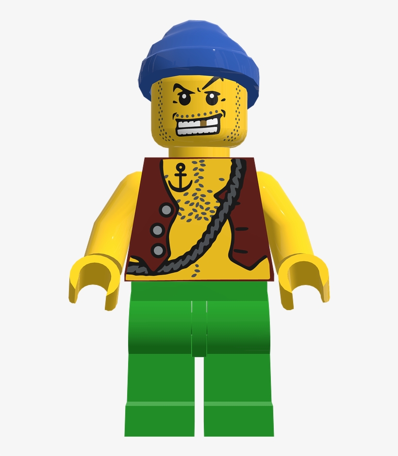 Lego Minifigure Pi107 Pirate Vest And Anchor Tattoo,, transparent png