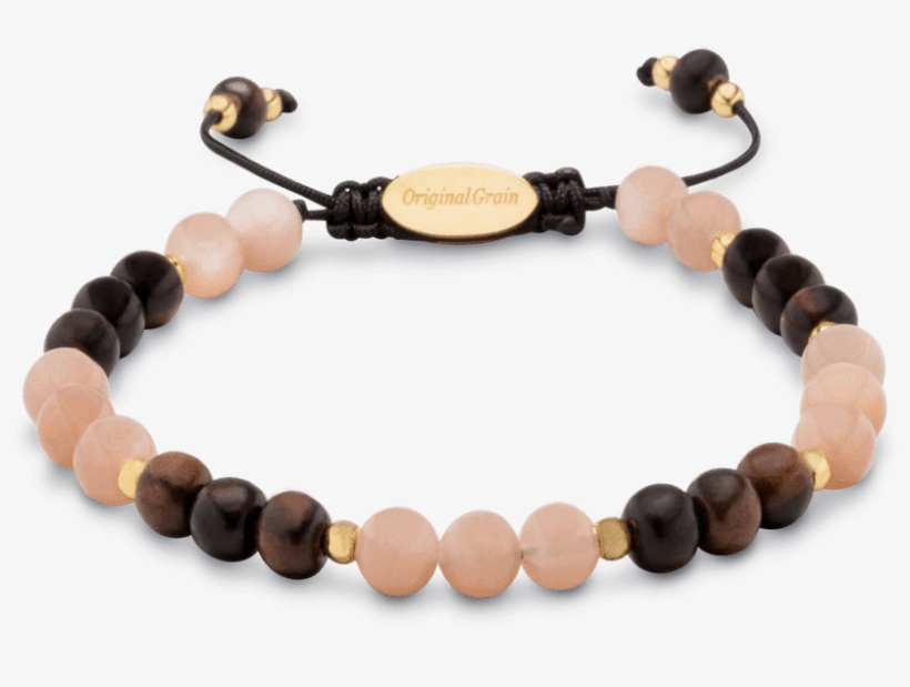 Ebony Moonstone Womens Macrame Bracelet 6mm, transparent png