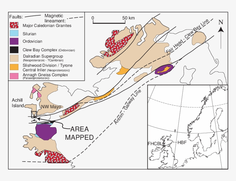 Geological Map Of Northwest Ireland With South Achill, transparent png