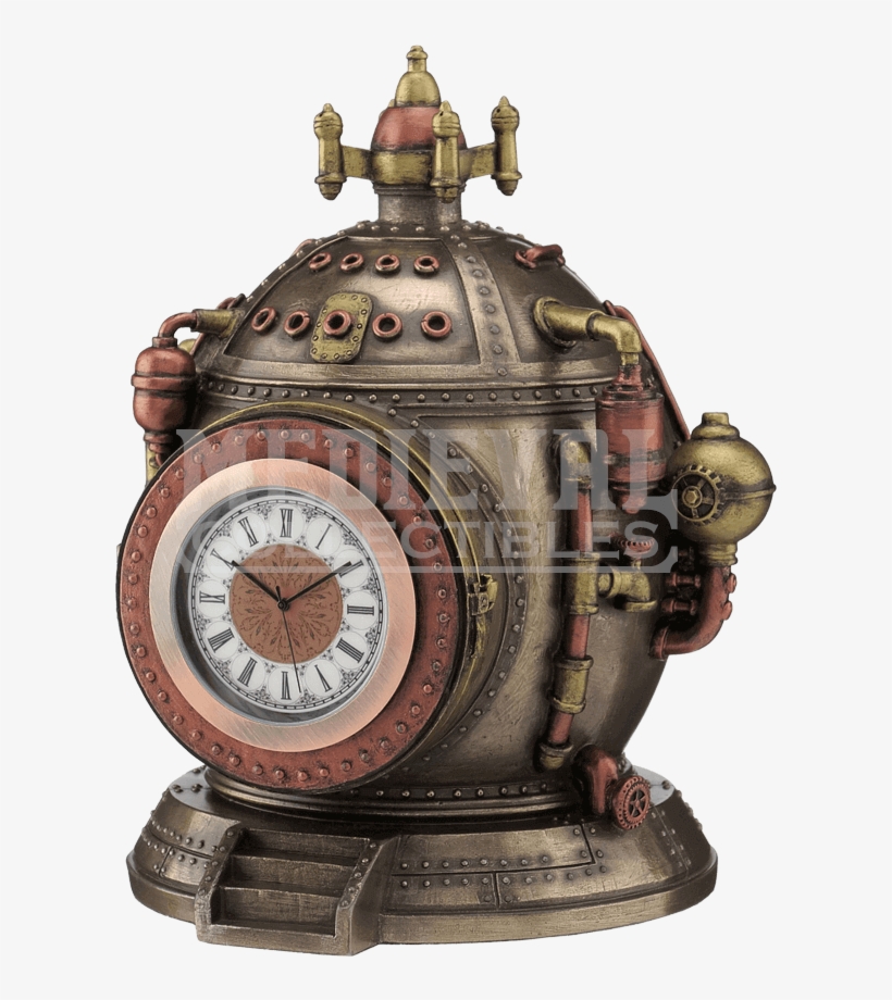 Steampunk Time Machine Trinket Box Clock, transparent png