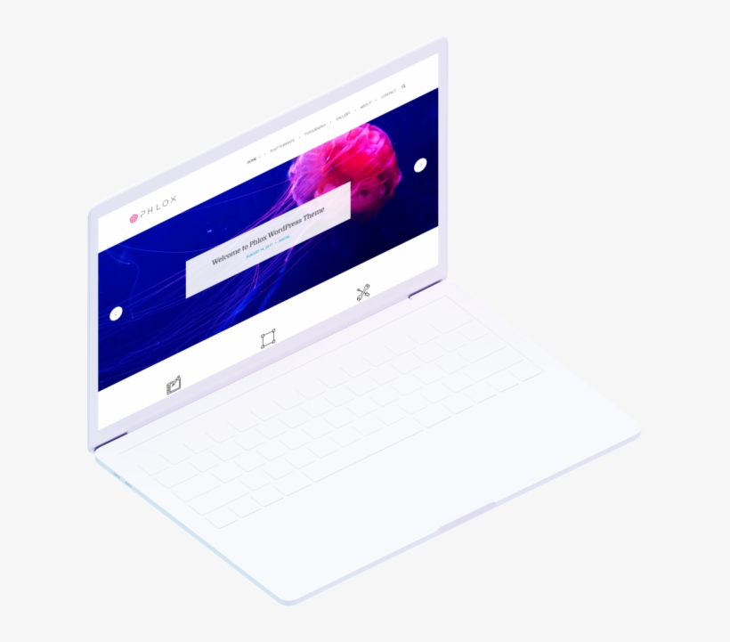 Phlox Theme On Laptop Screen, transparent png