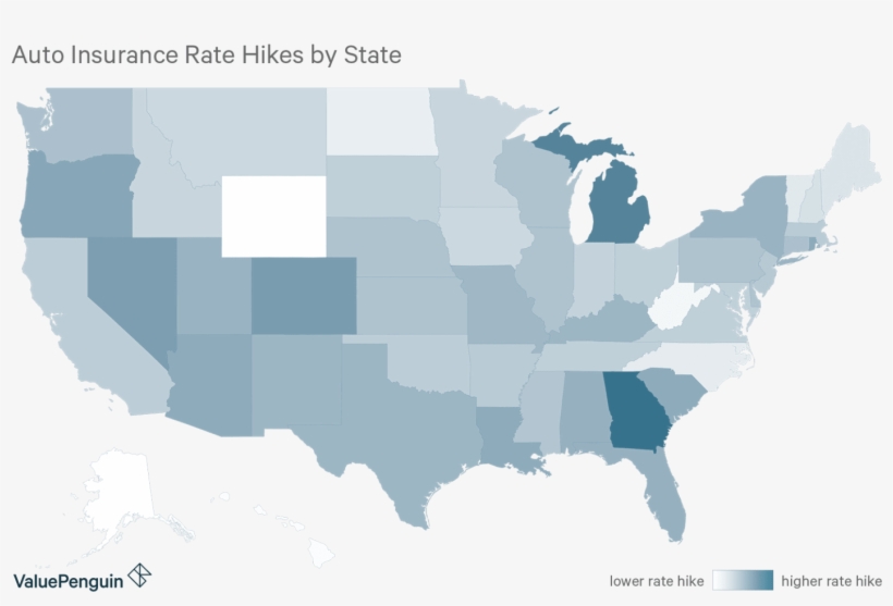 Map Shows How States Compared For Auto Insurance Rate, transparent png