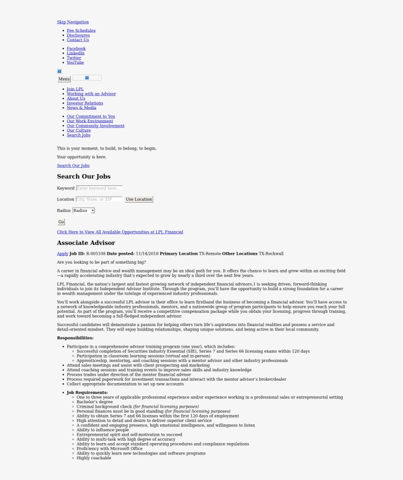 Associate Advisor Job At Financial In Rockwall Png, transparent png