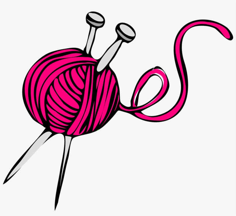Pink Knit Yarn Needles Wool Transparent Image, transparent png