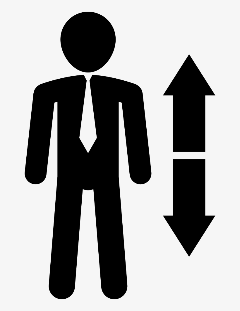 Man Standing With Ascendant And Descendant Arrows Couple, transparent png
