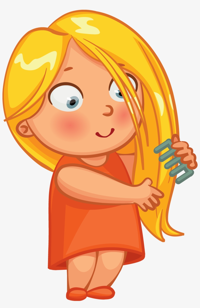 Clip Download Clip Art Combing Their Hair Little Girl, transparent png