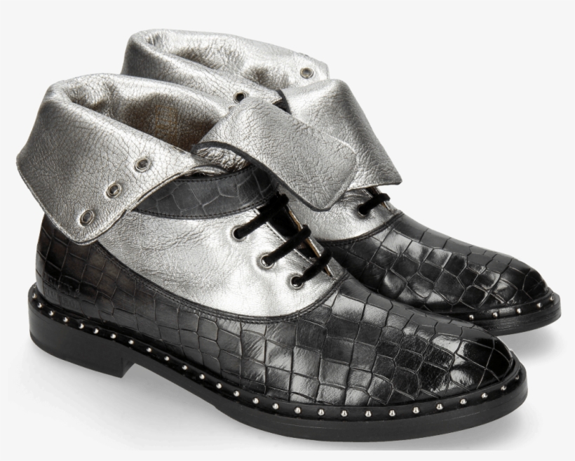 Ankle Boots Sally 81 Crock London Fog Nappa Aztek Silver, transparent png