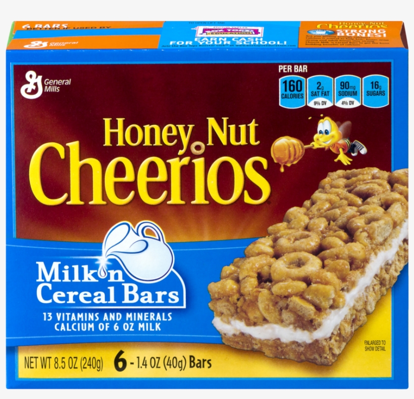 Honey Nut Cheerios Milk'n Cereal Bars,, transparent png