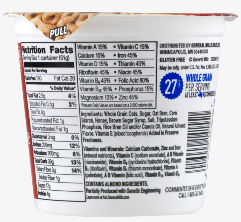 Honey Nut Cheerios Cereal Cup, Gluten Free Cereal,, transparent png
