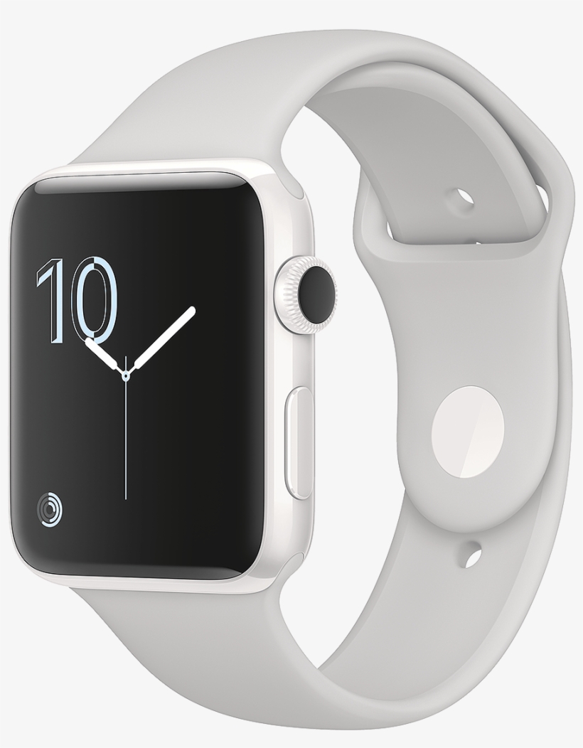 Apple Watch Edition, 42mm White Ceramic, Cloud Sport, transparent png