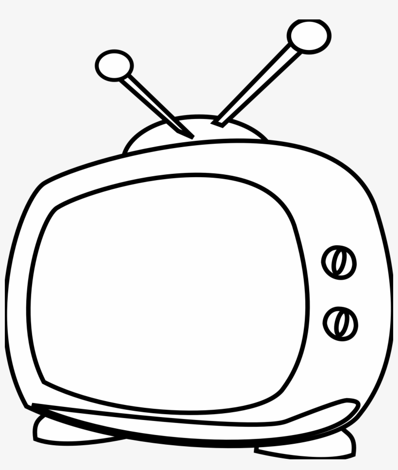 Tv - Tv Cartoon Black And White Png, transparent png