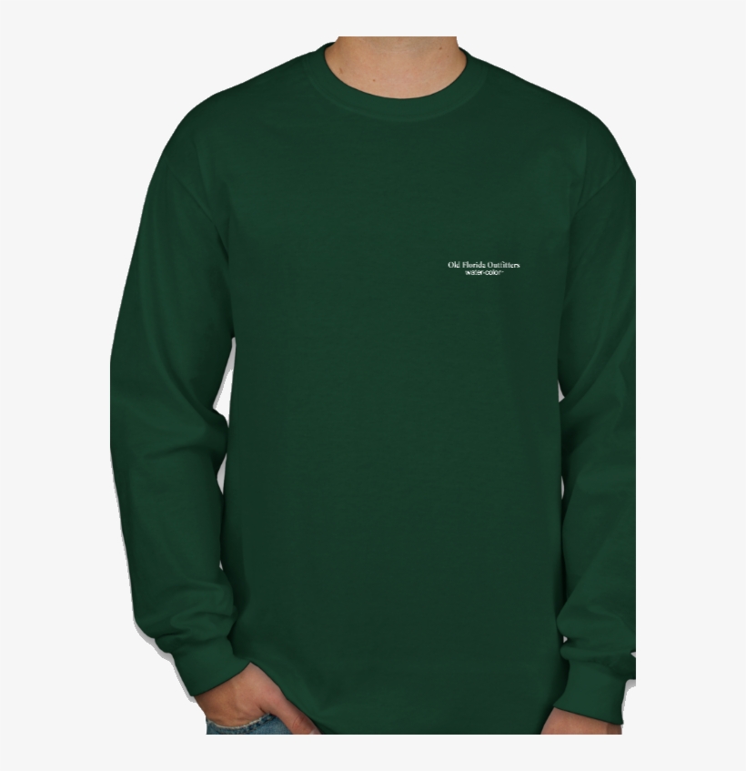Ofo Long Sleeve Logo "30a" T-shirt In Spruce/white - Crew Neck, transparent png