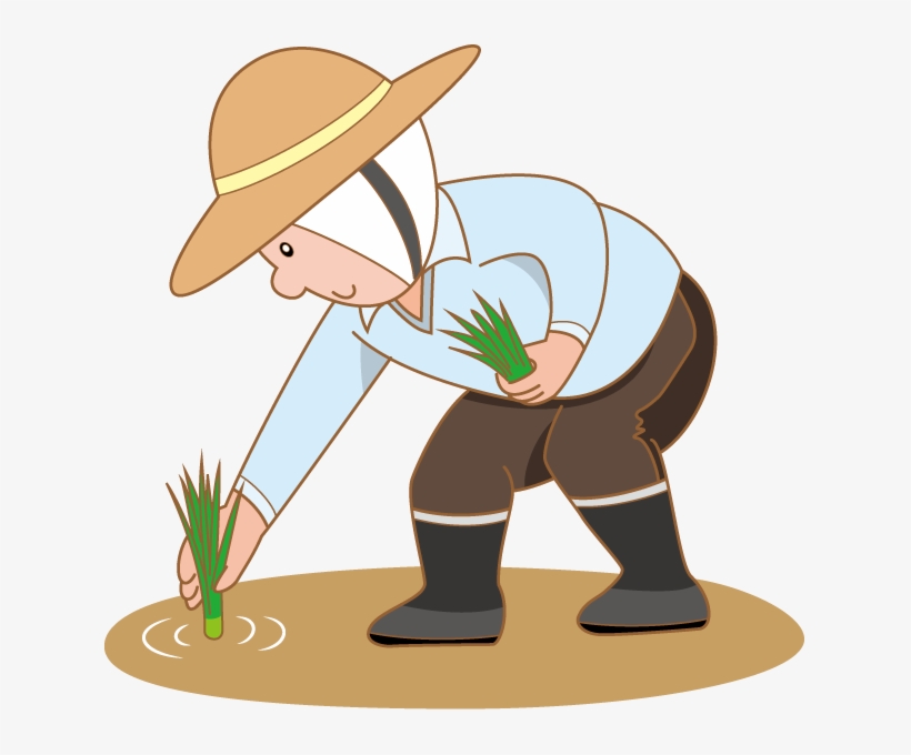 Image Black And White Farm Clipground Planting Clip - Farmer Planting Rice Clipart, transparent png