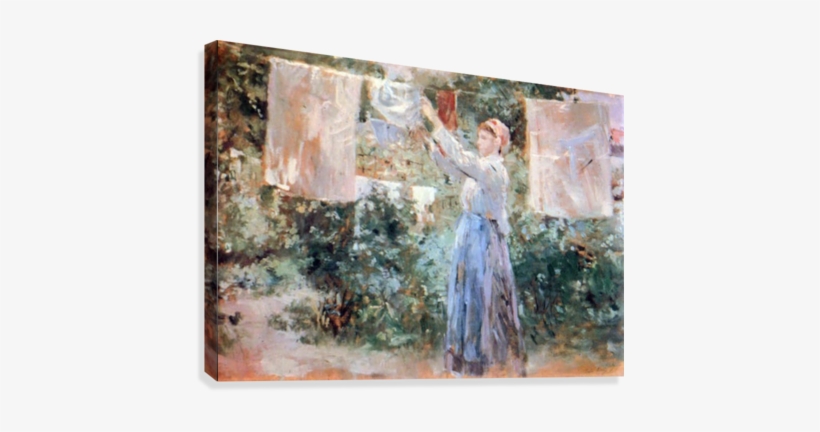 The Farmer Hanging Laundry By Morisot Canvas Print - Poster: Berthe Morisot The Farmer Hanging Laundry Impressionist, transparent png