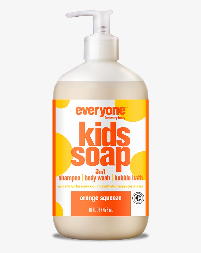 Everyone For Kids 3 In 1 Orange Squeeze Soap 16oz - Child, transparent png
