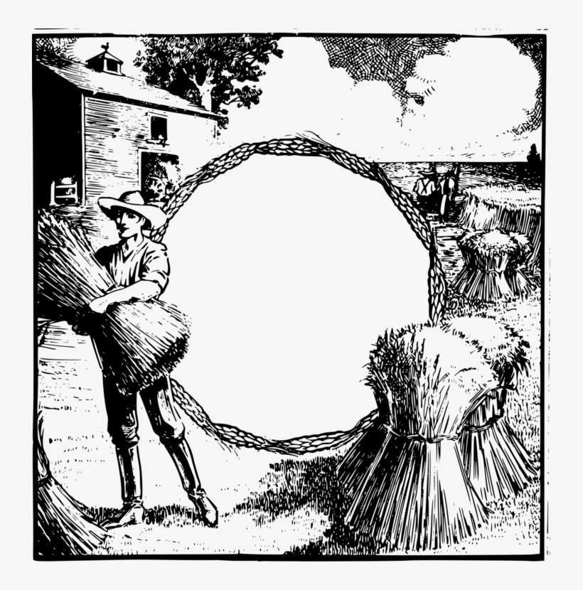 Farmer Drawing Computer Icons Farmworker - Wreath-dunkler Stern- Brown-blumen-gruß-karte Karte, transparent png